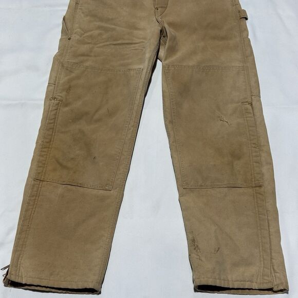 Vintage Carhartt Bib Overalls Size 32x29 Double Knee Canvas Duck - Picture 7 of 11
